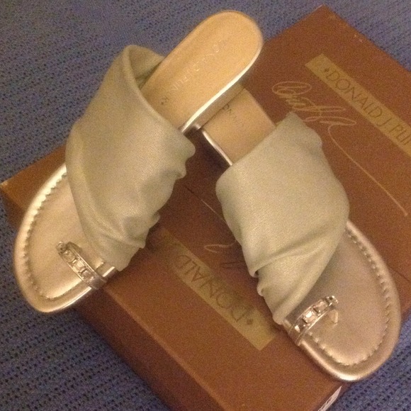 Donald J Pliner sandals in silver never worn