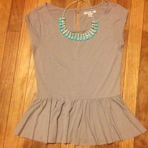 TRADED: NWOT American Eagle Grey Peplum Top