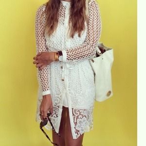 Crochet white dress/cover up.Also available in blk
