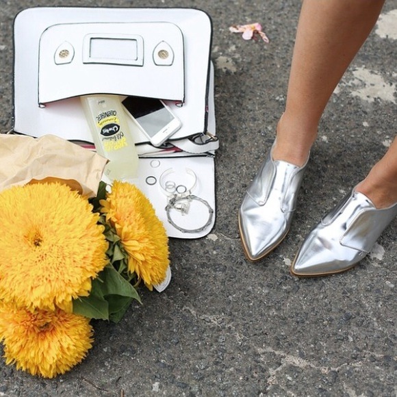 Pointy Silver Oxfords