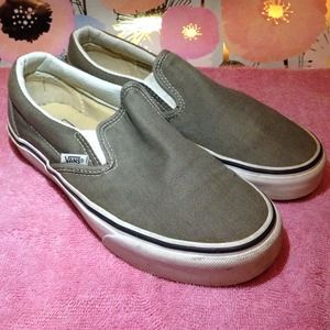 grey slip on vans