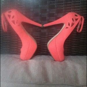 Suede Peep-Heel Cutout Stillettos