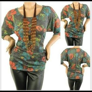 Stylish flower pattern woven top