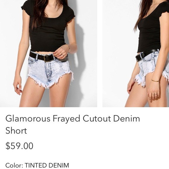 Glamorous Frayed Denim Shorts - Picture 1 of 3