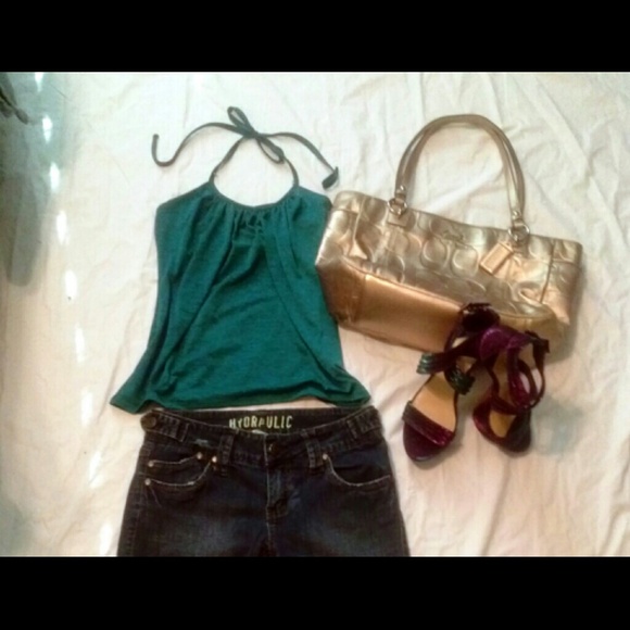 BUNDLED: Turquoise BCX halter & PINK Love Shirt