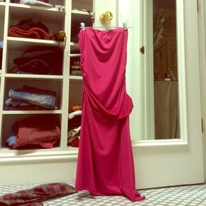 Hot Pink Dress - CR - tube top with side tie