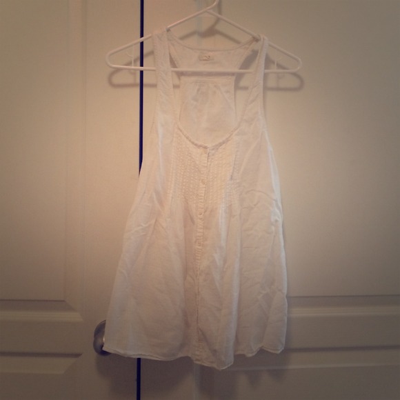 White Button Down Tank