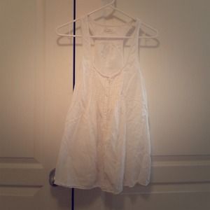 White Button Down Tank