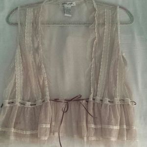 Vintage Hippie Boho Vest Coverup Sweater Lace