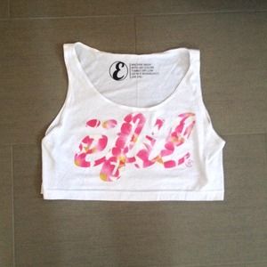 Floral crop tank top