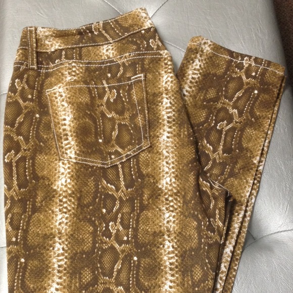 Gold Snakeskin Jeans