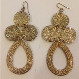 Gold big earrings