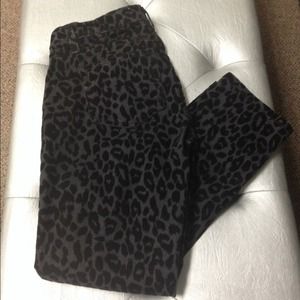 Black Leopard Print Jeans