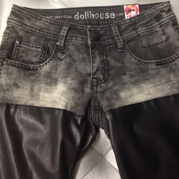 Dollhouse Jeans Dollhouse Black Faux Leather Leg Jeans Poshmark