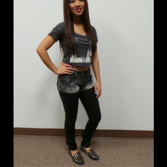 Dollhouse Jeans Dollhouse Black Faux Leather Leg Jeans Poshmark