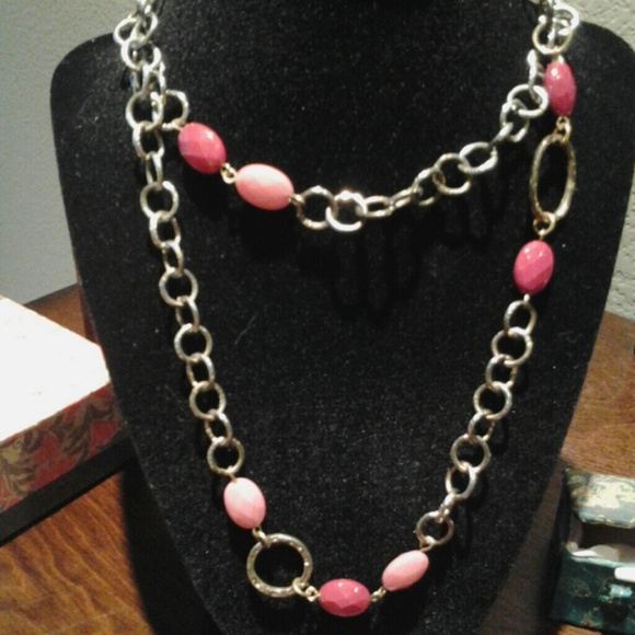 Pink and rose chain necklace
