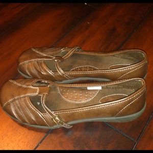 Brown baby doll shoes