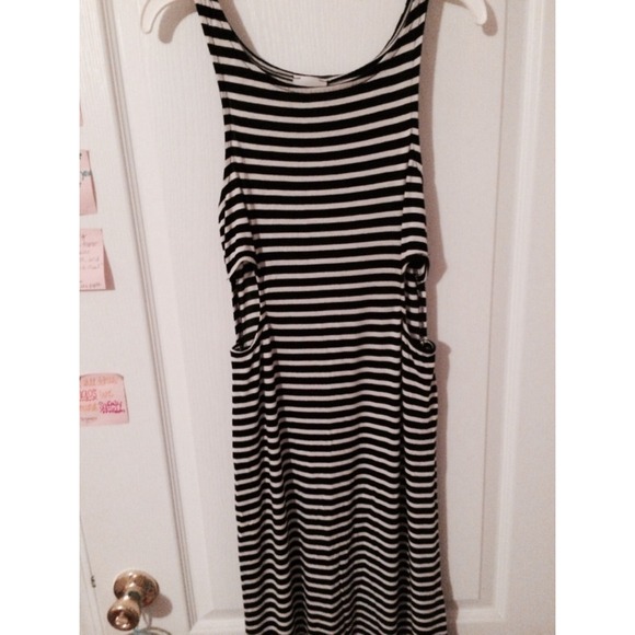 Striped Maxi With Side Cutouts