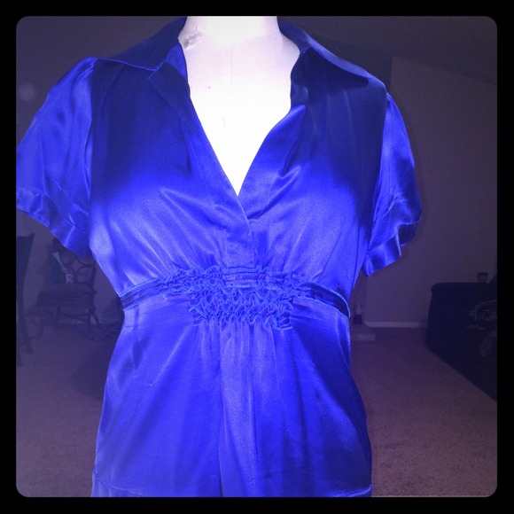 BCBG royal blue silky top