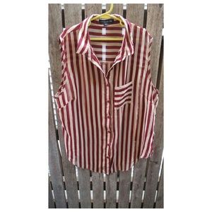 Red striped button up