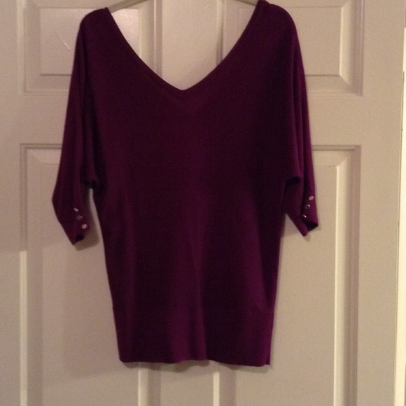 Button Back V Neck Sweater