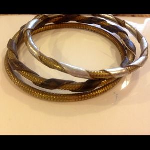Gold and silver bangles