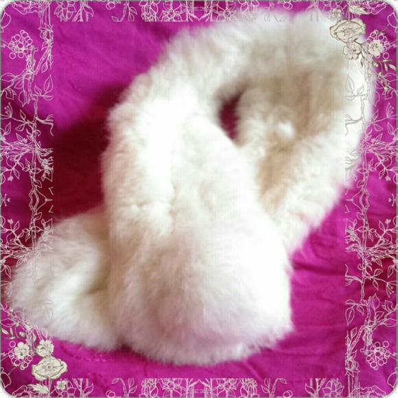 100% real rabbit fur neck scarf
