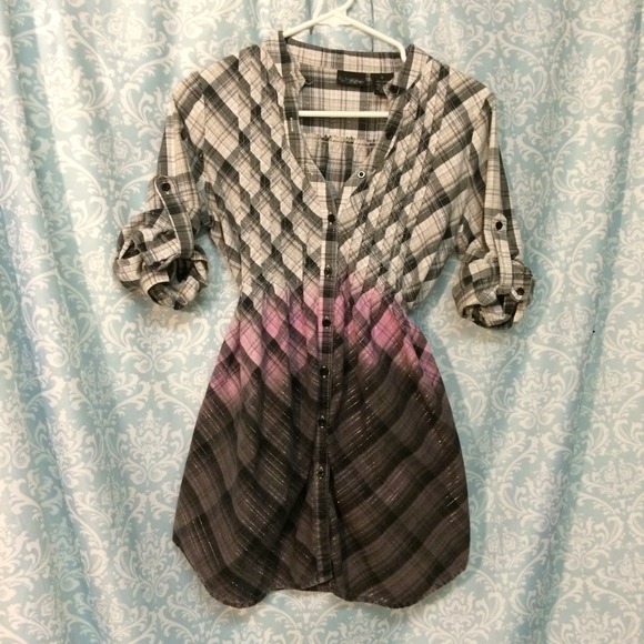 Ombré button blouse