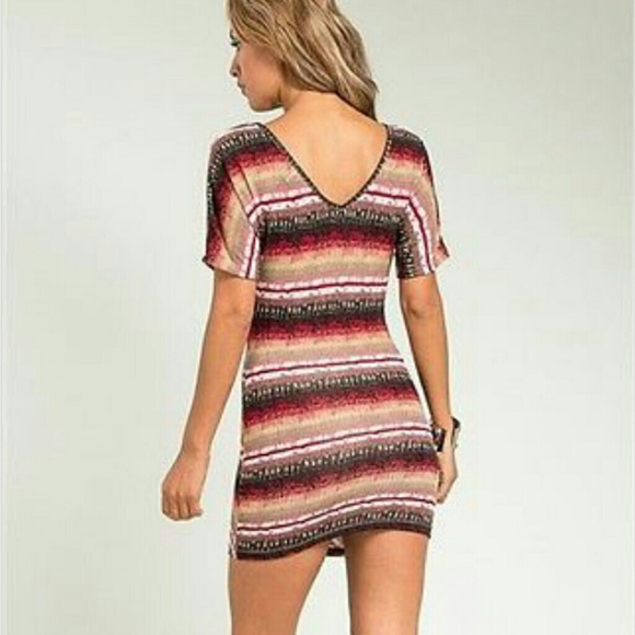 ALL SIZES! Bodycon Stripe Dress with Necklace - Picture 3 of 3
