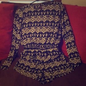Long-sleeve; open-back romper