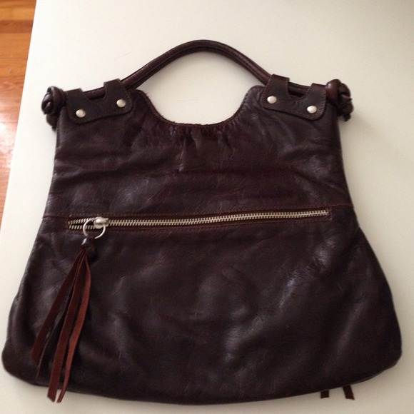 Dark brown leather purse