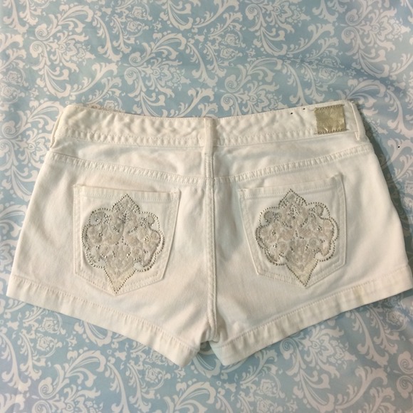 White denim shorts