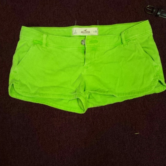 Hollister neon green shorts