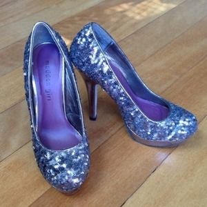 Silver Sequin Shoes