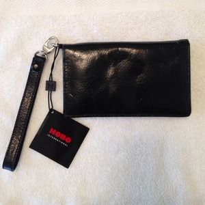 HOBO Black Leather Wristlet