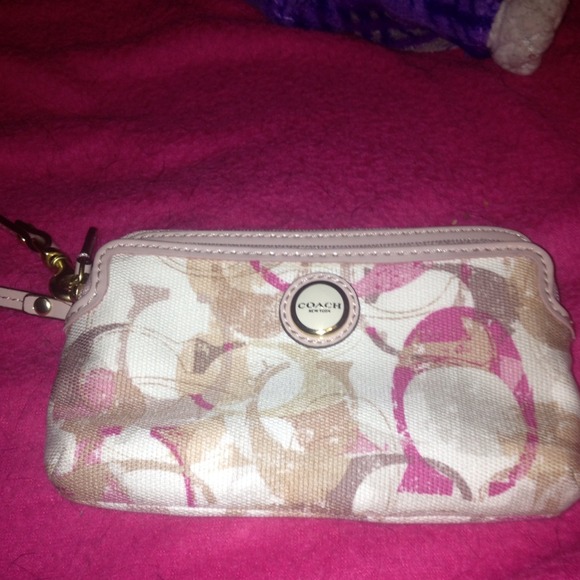 Pink Coach Wristlet