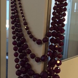 5 layered ruby red necklace