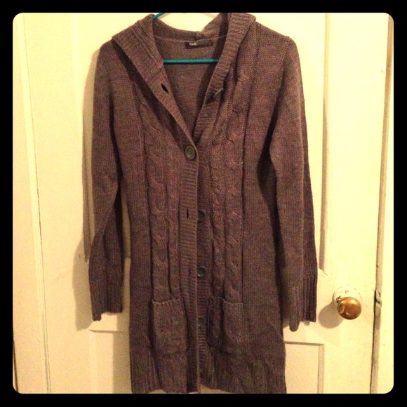 Long grey cardi