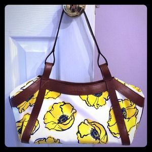 Kate Spade purse with brown leather trim