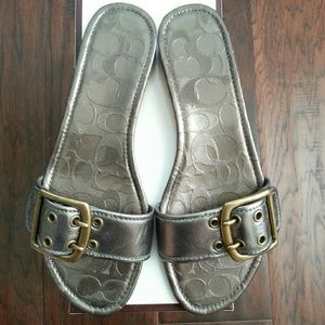 Coach metallic slides