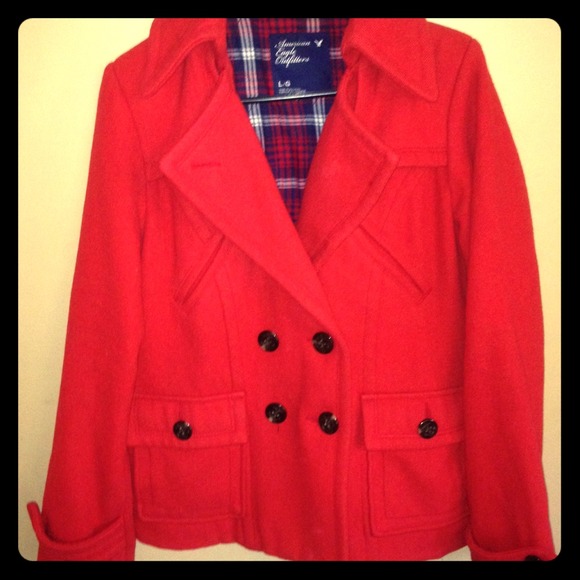 Red American Eagle Peacoat