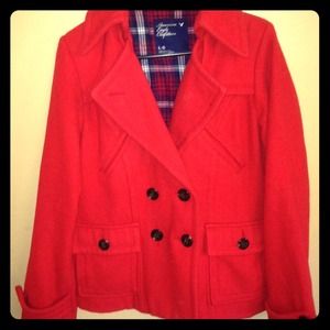 Red American Eagle Peacoat