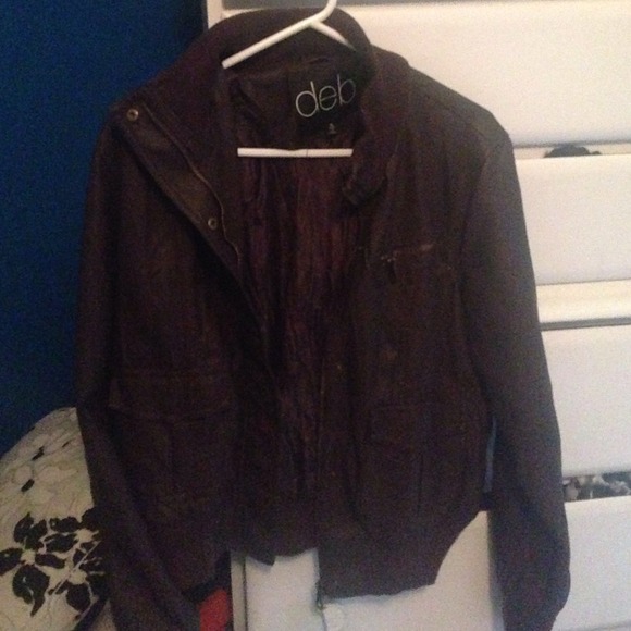 Brown leather jacket