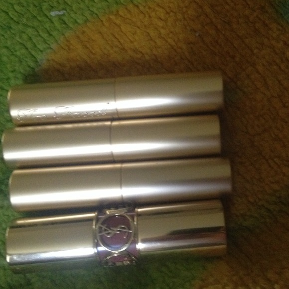3 too faced lipsticks and 1 ysl