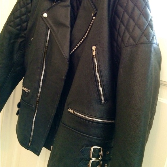 KEEPING πHOST PICKπ NWOT MOTO LEATHER JACKETπ - Picture 3 of 4