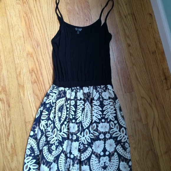 Black & floral/Hawaiian print Topshop dress