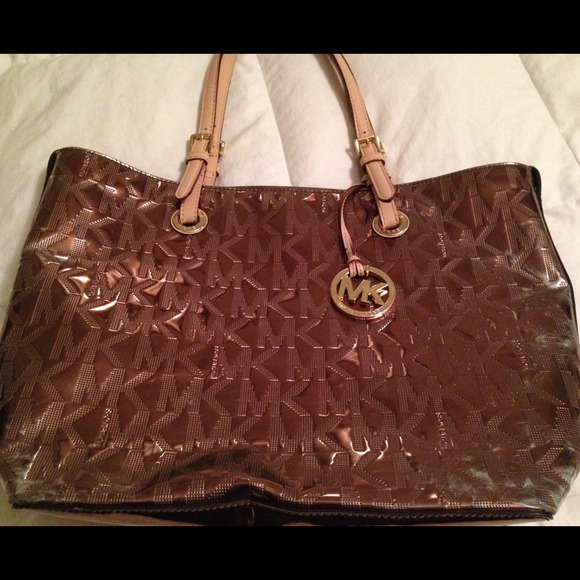 SOLD!!! Michael Kors bronze mirror brown tote bag!