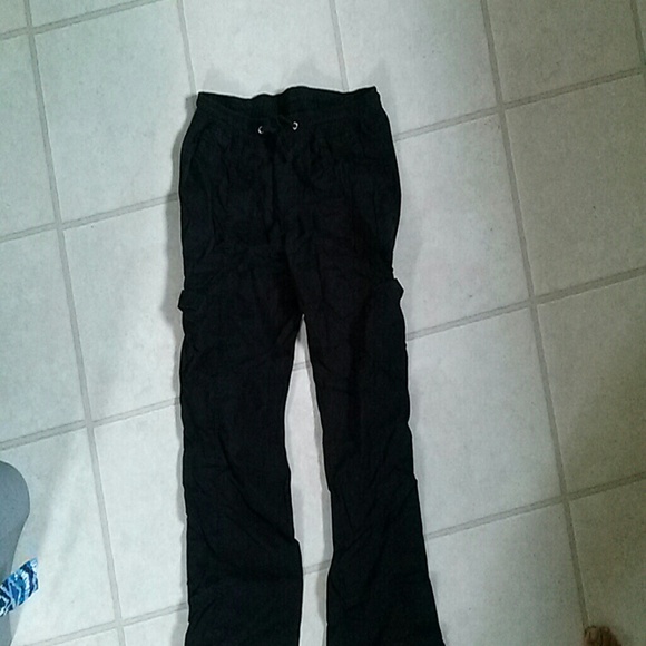 Black Stretchy Waist Band Cargo Pants