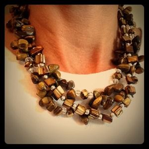 Amber stoned Costume Necklace