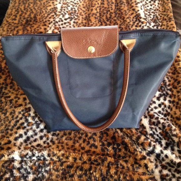 Navy blue Longchamp 'Small Le Pliage' Shoulder Bag